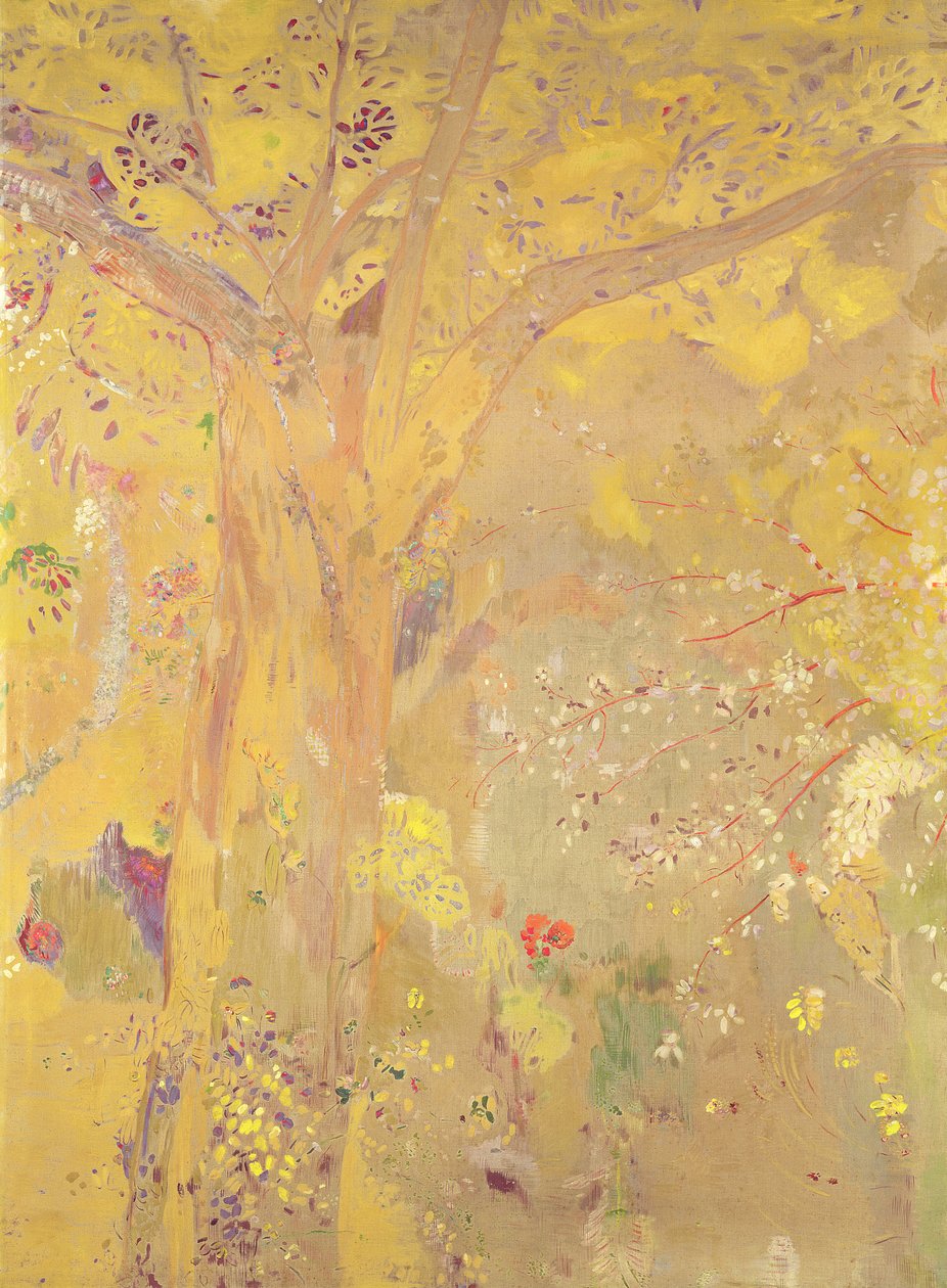Gelber Baum (dekoratives Paneel für die Residenz Domecy), 1900-01 von Odilon Redon