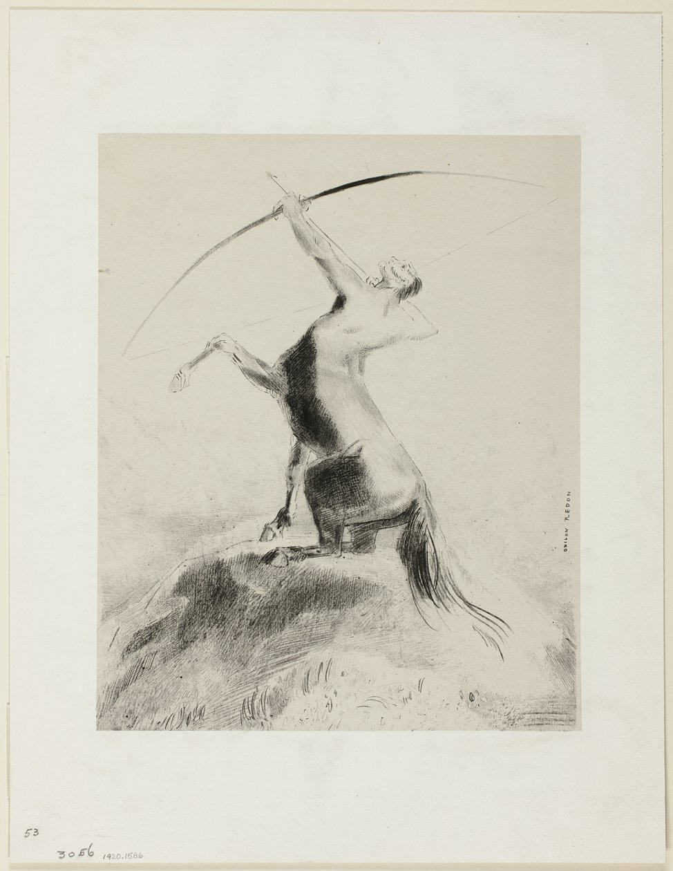 Zentaur, der auf die Wolken zielt von Odilon Redon