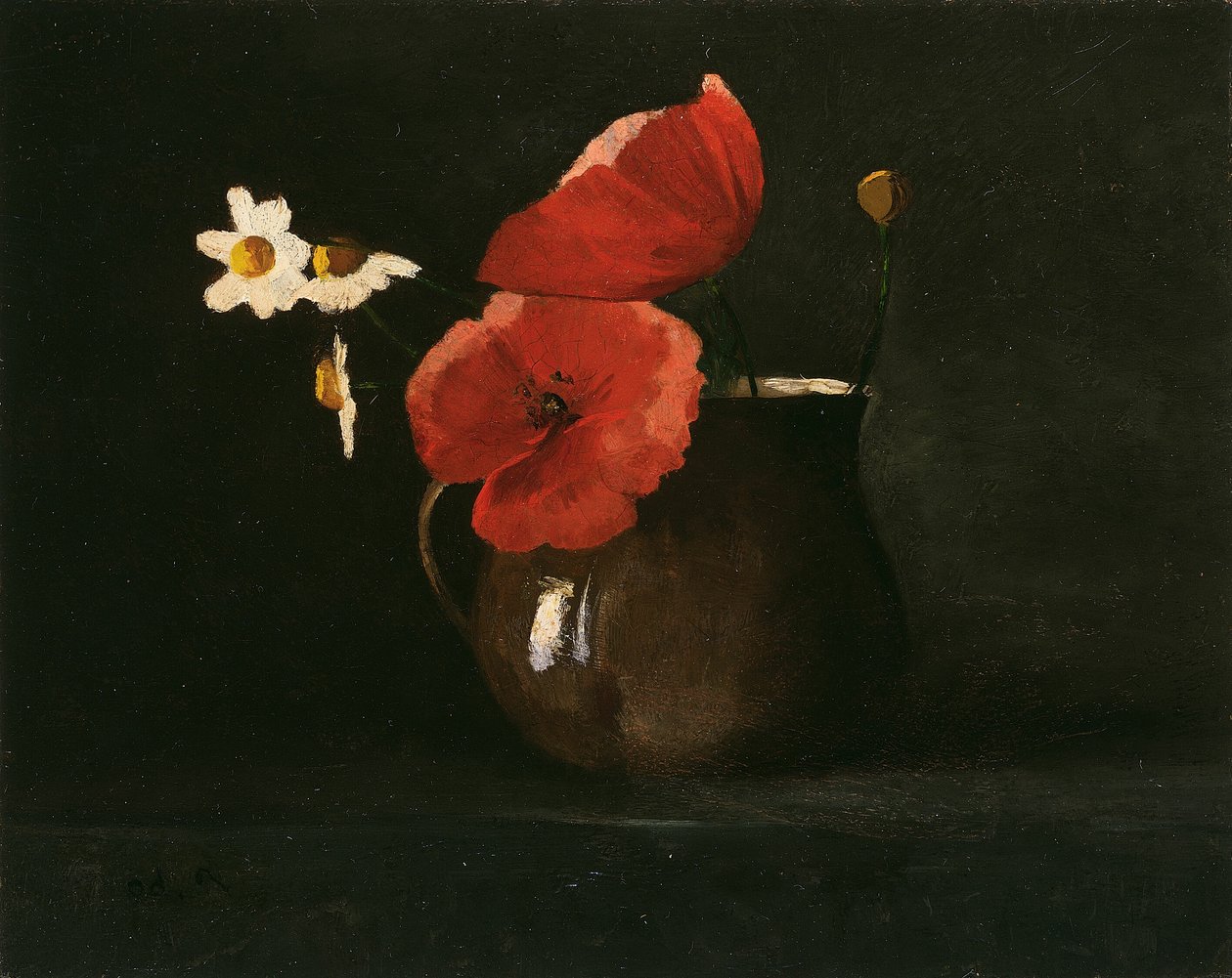 Blumen: Mohn und Gänseblümchen von Odilon Redon