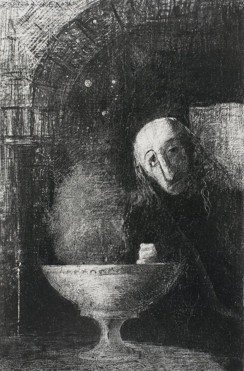 Die unendliche Suche, aus Nacht, 1886 von Odilon Redon