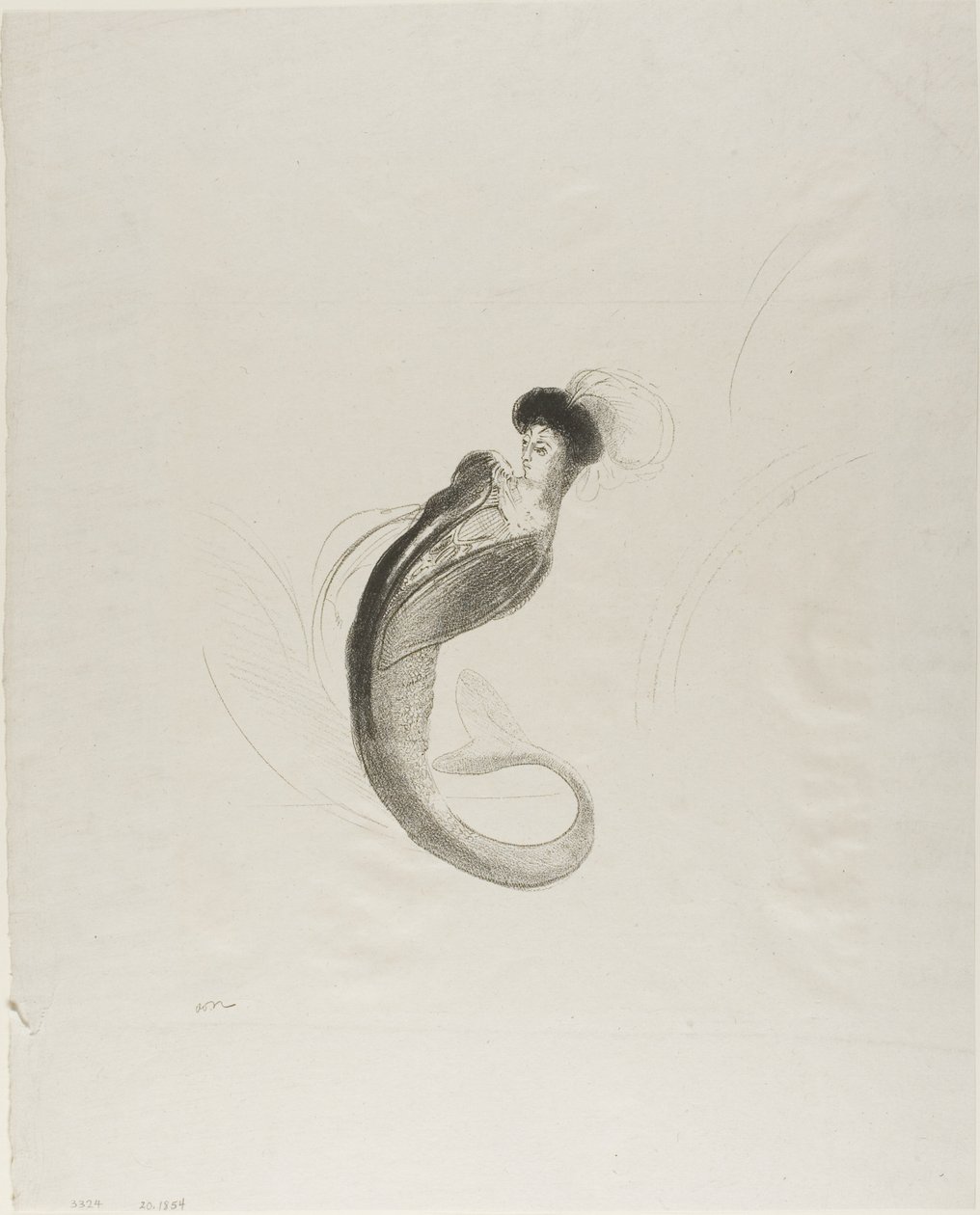 Unbetitelte Probelithographie von Odilon Redon