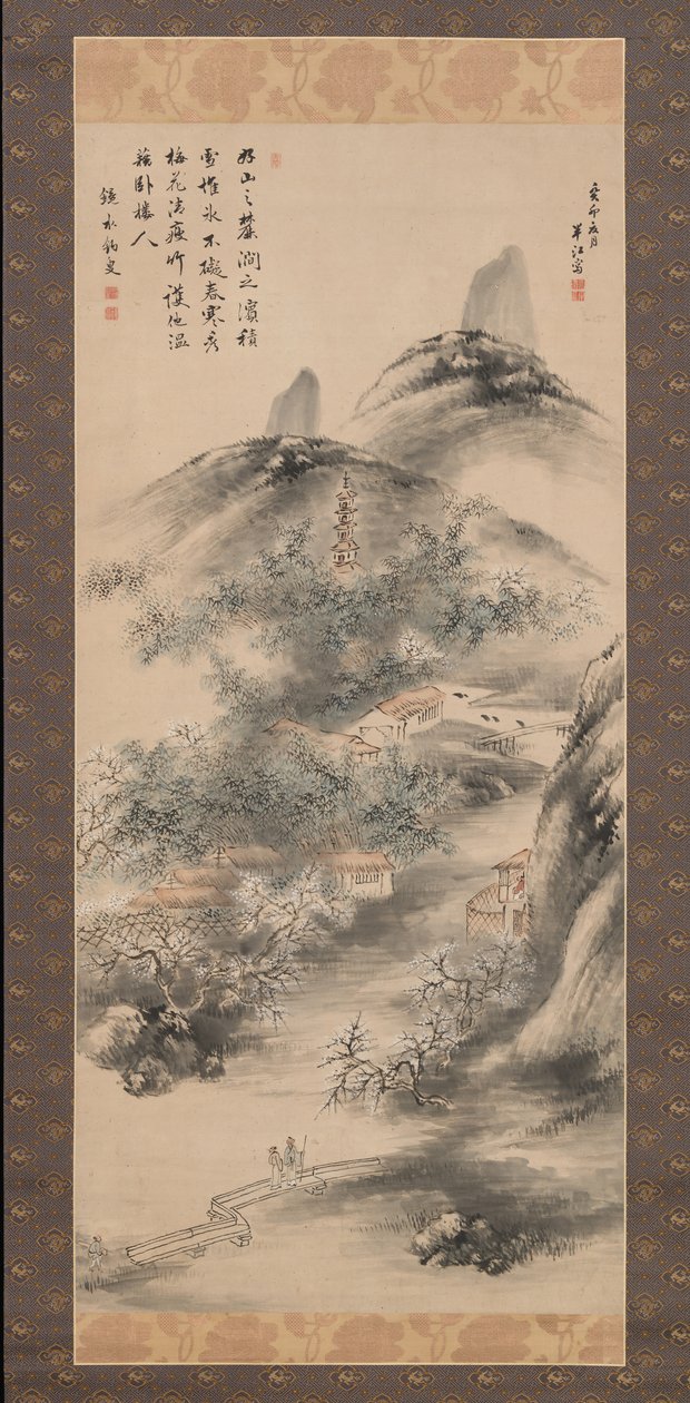 Bambus und Pflaume im frühen Frühling, 1843 von Okada Hanko