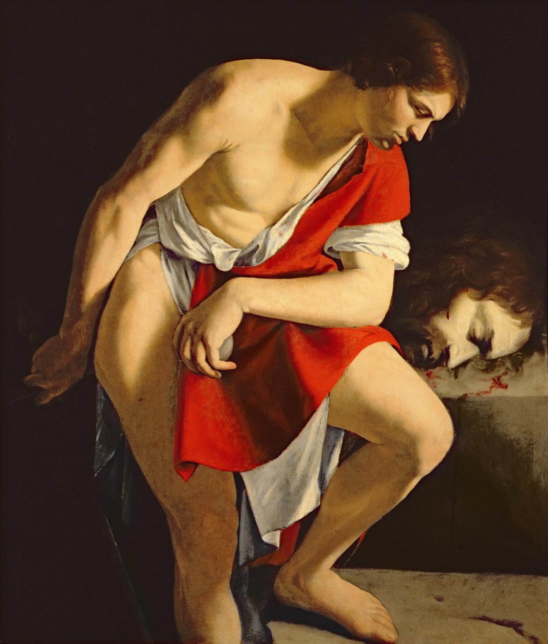 David betrachtet den Kopf von Goliath von Orazio Gentileschi