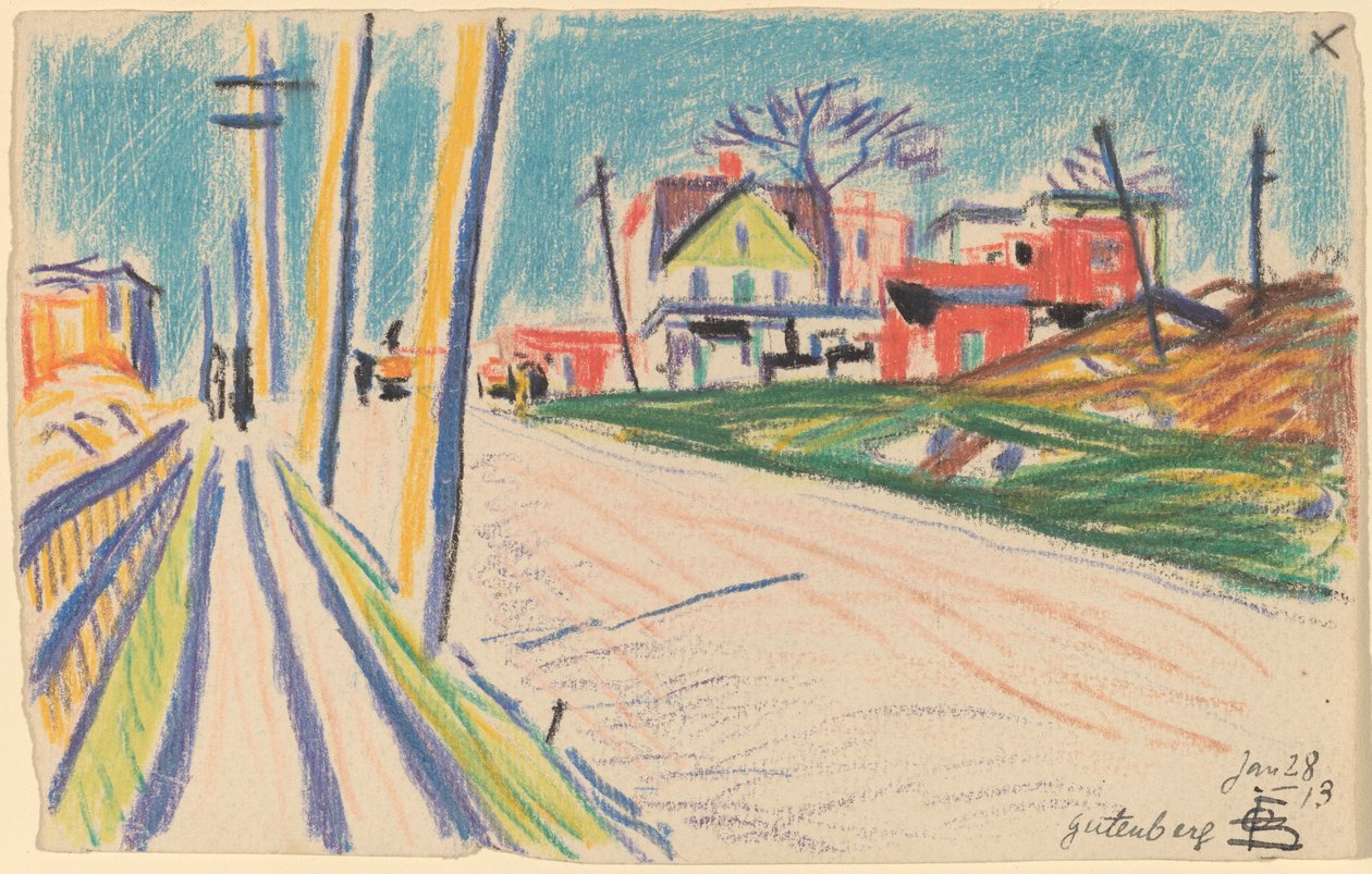 Straße in der Bronx von Oscar F. Bluemner
