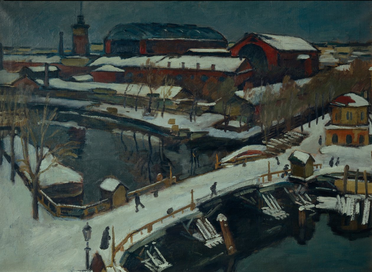 Winterlandschaft. Petrograd, 1920 von Osip Emmanuilovich Braz