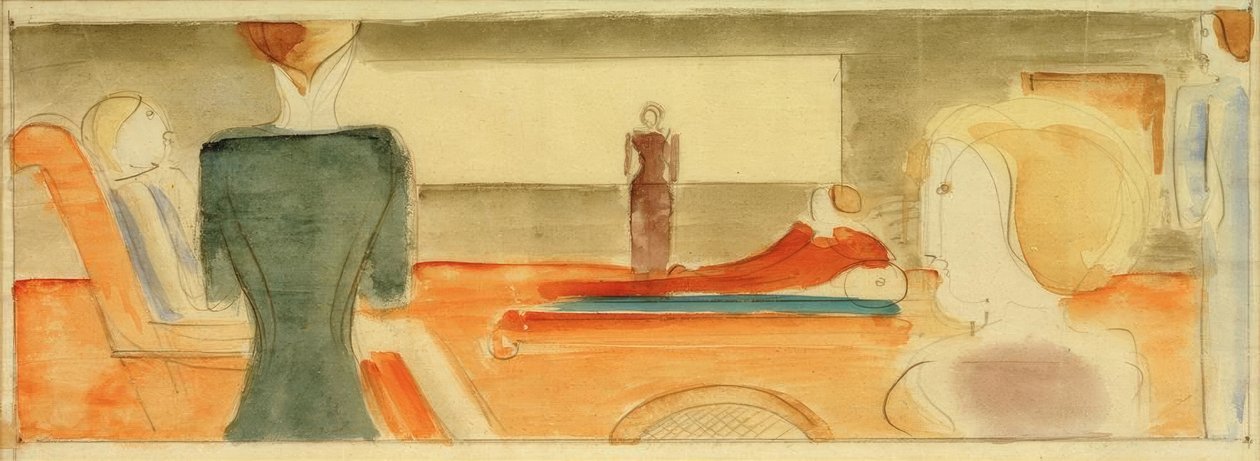 Interieur mit sechs Figuren I von Oskar Schlemmer