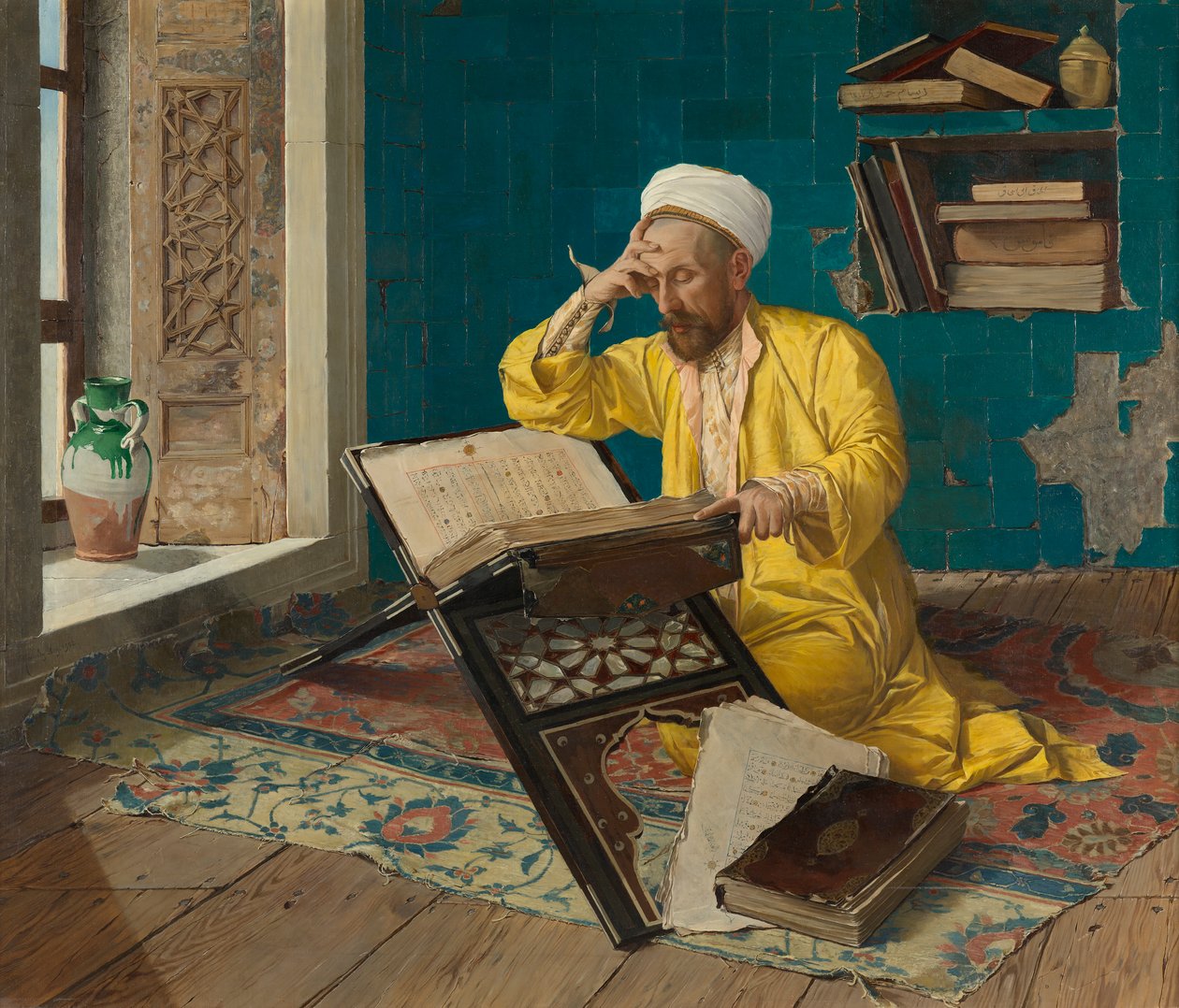 Über den Koran meditierend von Osman Hamdi Bey