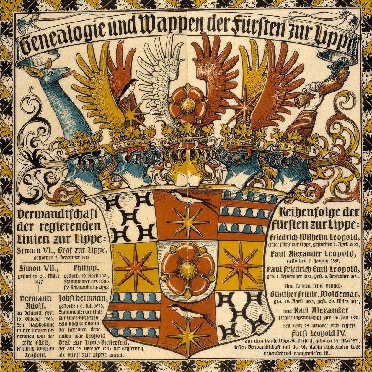 Genealogie und Wappen der Fürsten zu Lippe von Otto Hupp