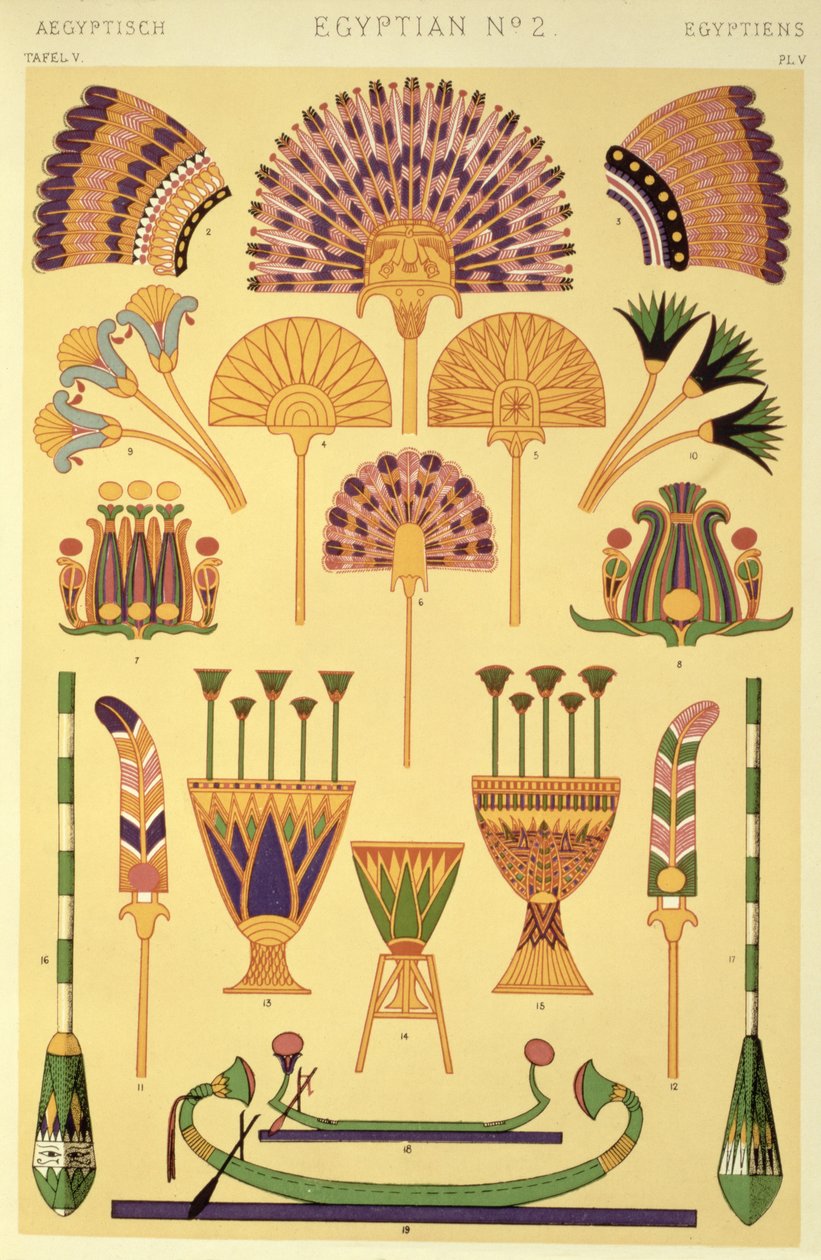 Ägyptisches Ornament aus Ch II, Tafel V von 