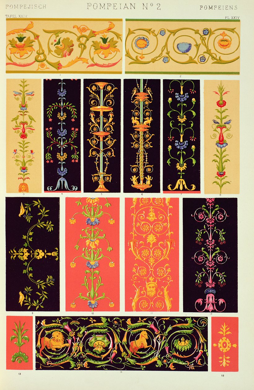 Pompejanisches Ornament aus Ch V, Tafel XXIV von 