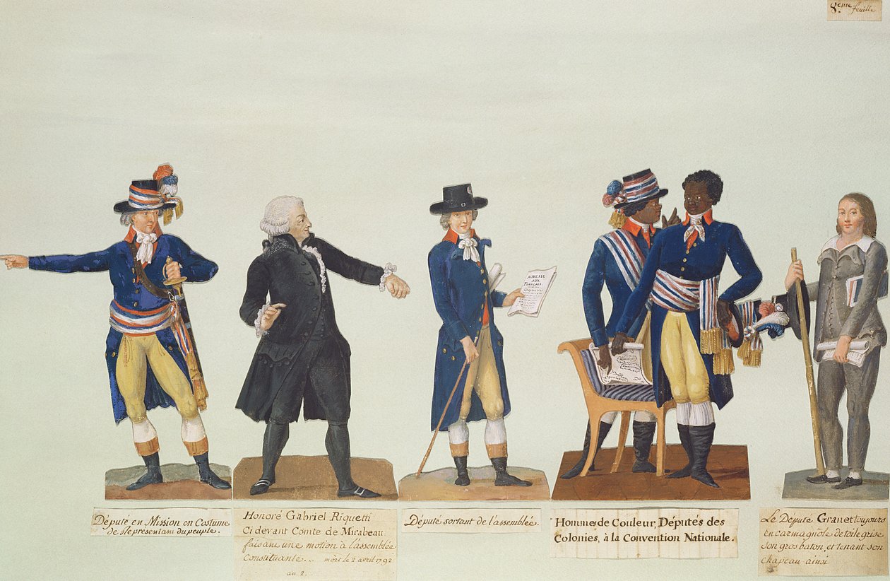Abgeordnete des Nationalkonvents, Mirabeau und Abgeordneter Granet. ca. 1794-5 von P. A. and J.B. Lesueur