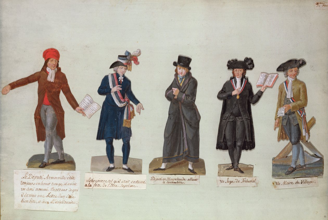 Abgeordneter Armonville, Robespierre und Beamte aus der Zeit der Französischen Revolution von P. A. and J.B. Lesueur