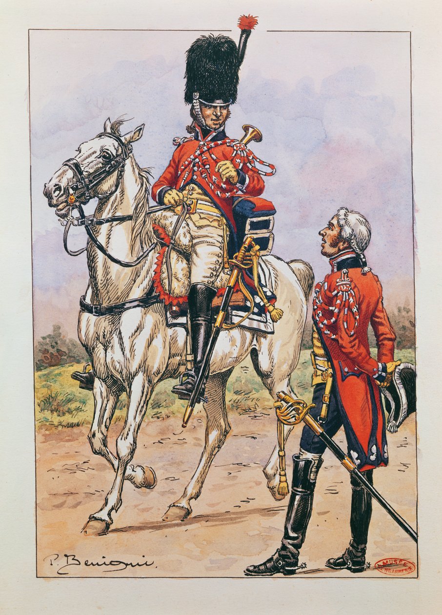 Hornist der Elitekavallerie der Kaiserlichen Garde, 1804-06 von P. Benigni