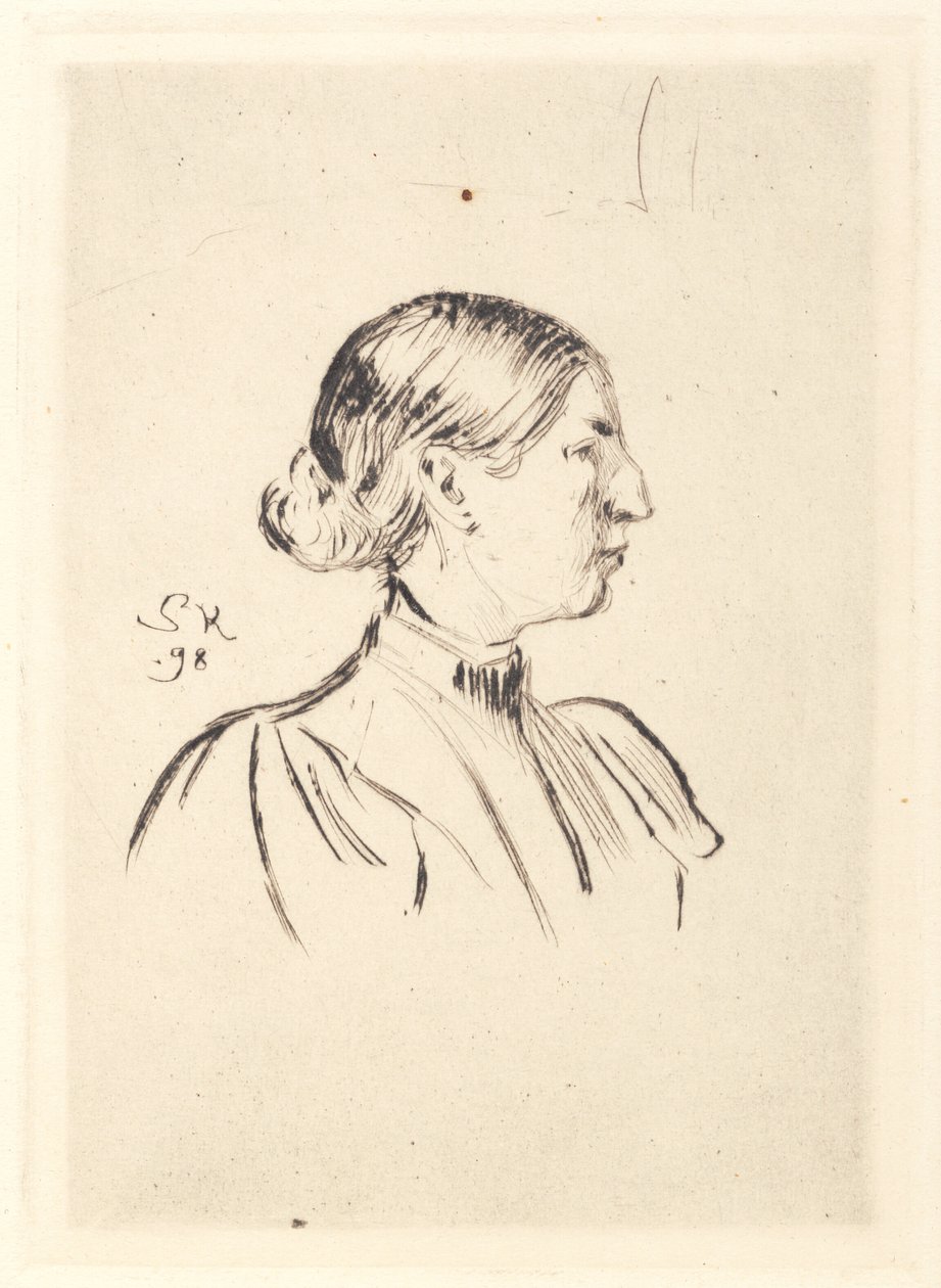 Porträt von Anna Ancher, Profil von Peder Severin Krøyer
