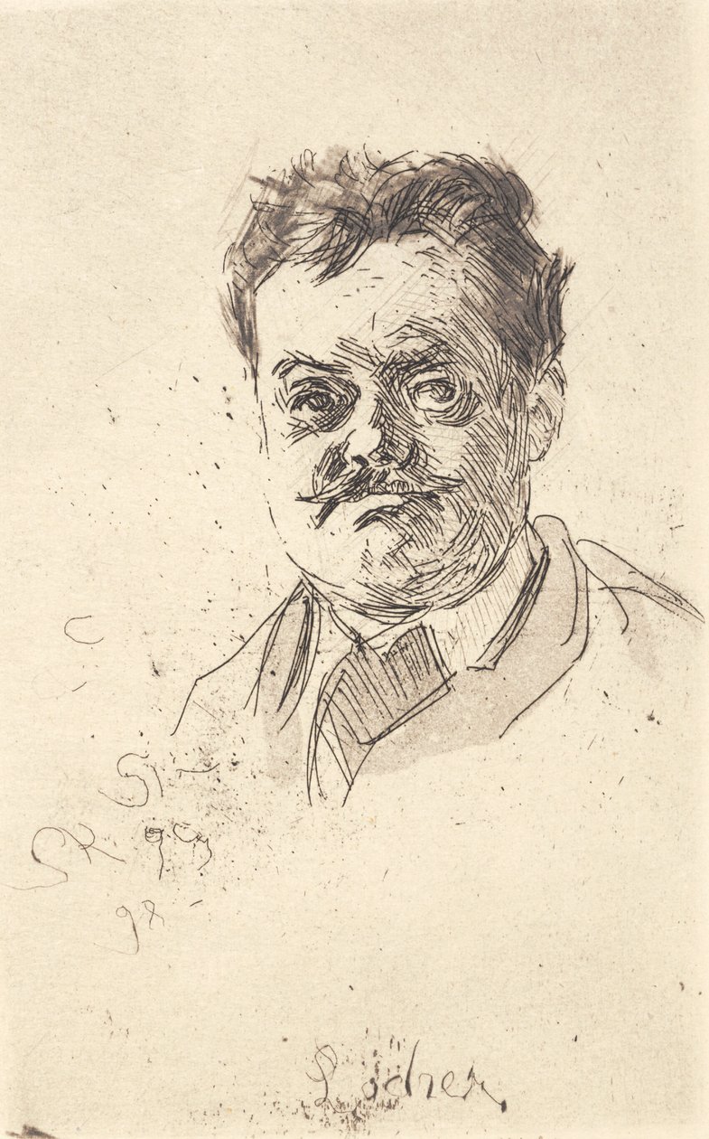 Porträt von Carl Locher, en face von Peder Severin Krøyer