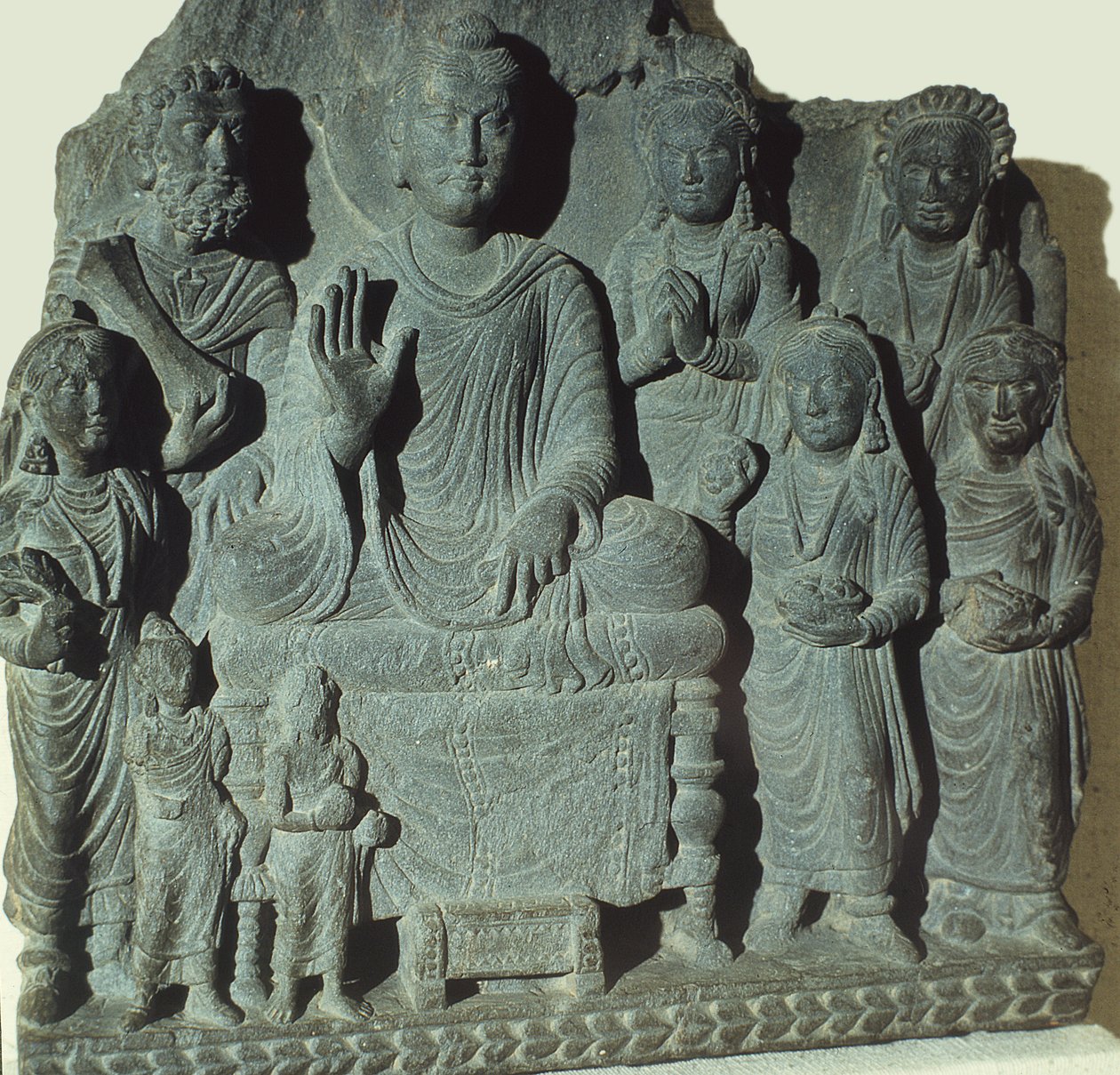 Relief von Buddha, der predigt von Pakistani School