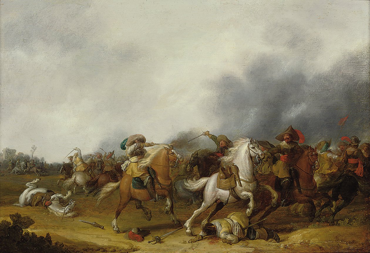 Ein Kavalleriegefecht, 1634 von Palamedes Palamedesz