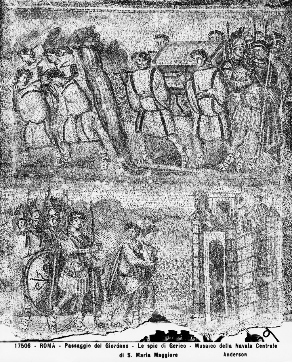 Die Geschichte Josuas: Die Überquerung des Jordan und die Spione nach Jericho, aus dem Mittelschiff (Mosaik) von Paleo Christian