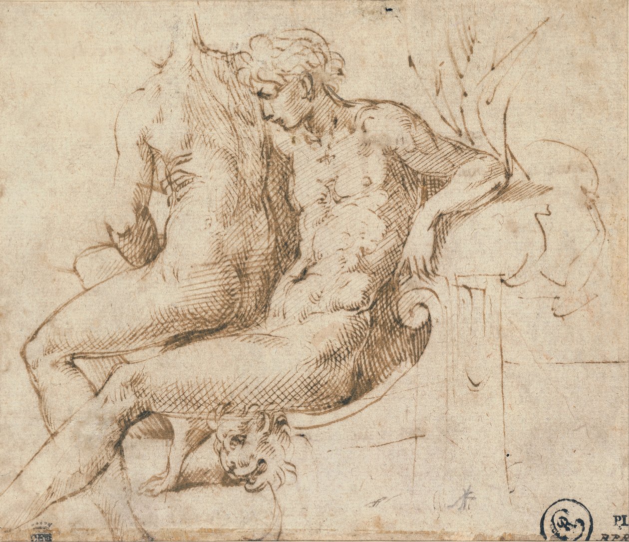 Zwei Liebende auf einem Sofa sitzend von Parmigianino