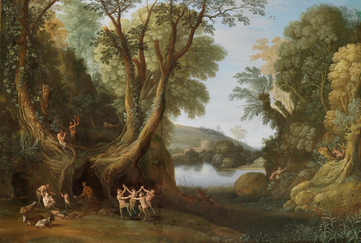 Faune in einer bewaldeten Landschaft von Paul Bril