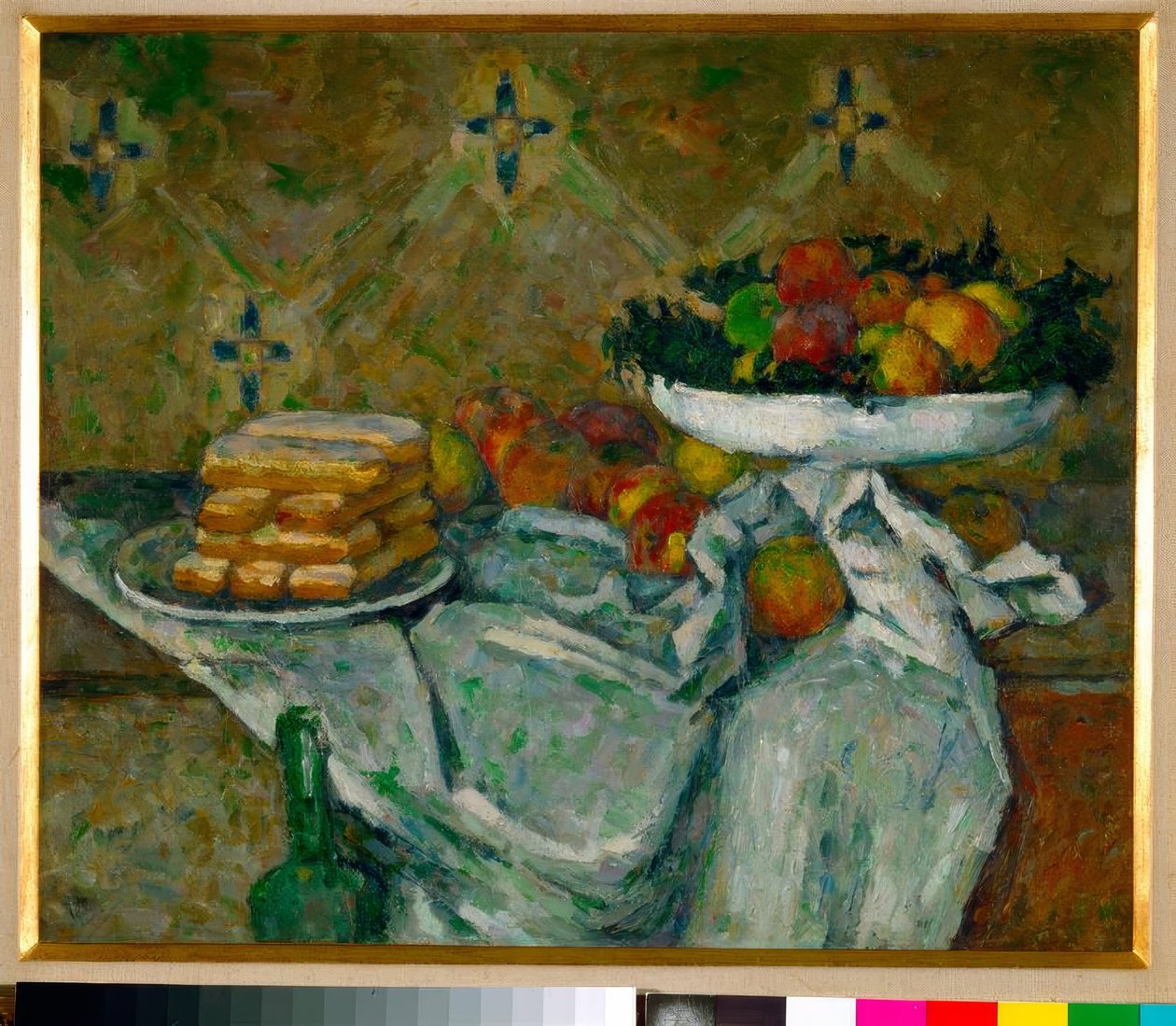 Obstschale und Teller mit Keksen von Paul Cézanne