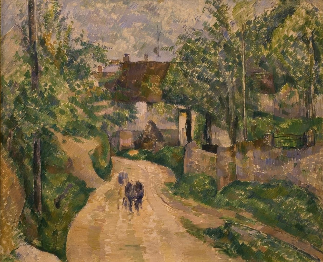 Wegbiegung in Auvers-sur-Oise von Paul Cézanne
