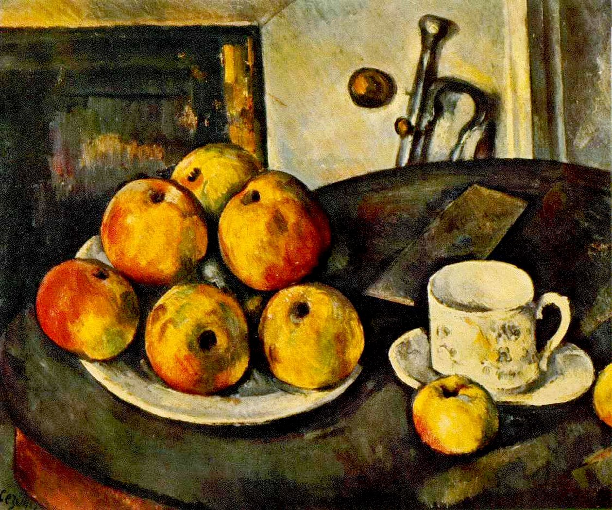 Stillleben mit Äpfeln und einer Tasse, 1890-94 von Paul Cézanne