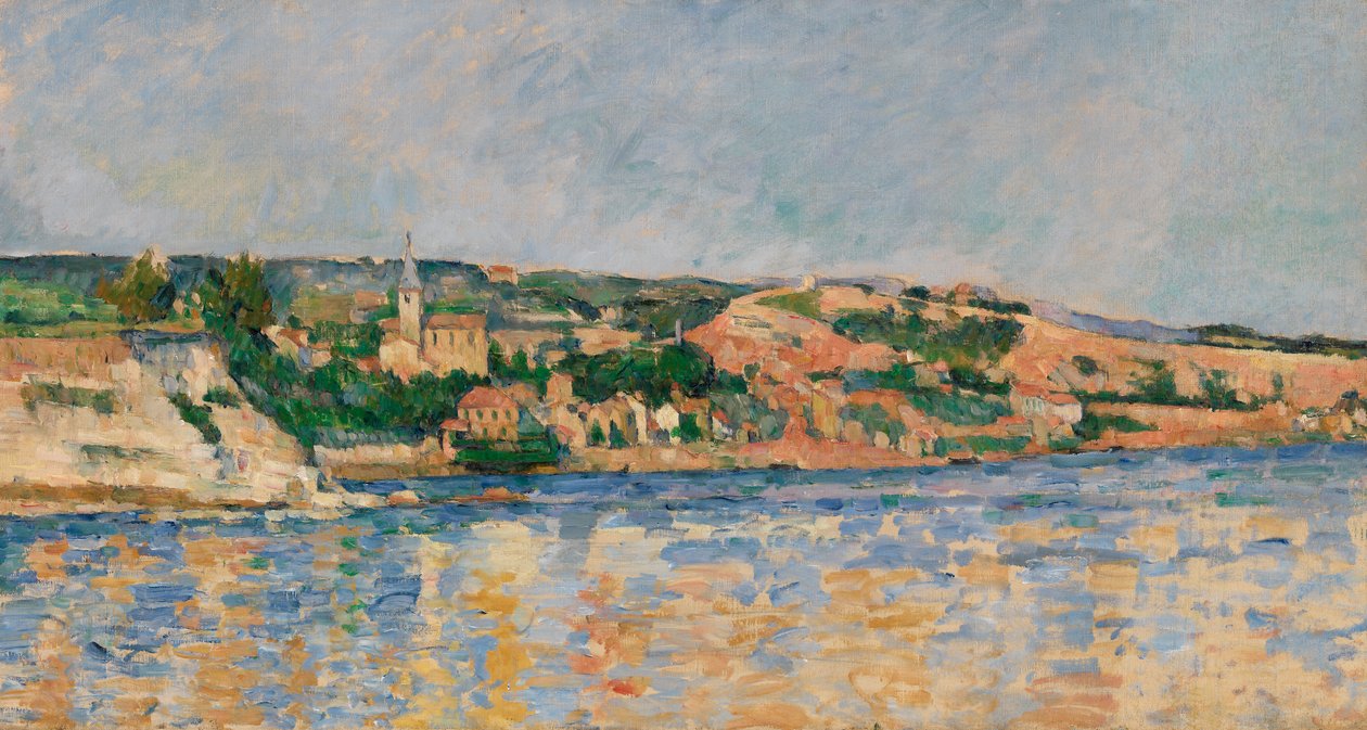 Dorf am Wasser, ca. 1876 von Paul Cézanne