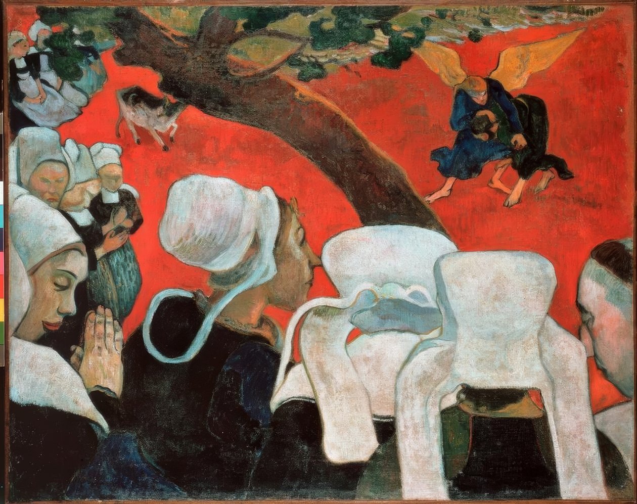 Die Vision nach der Predigt oder Der Kampf Jacobs mit dem Engel von Paul Gauguin