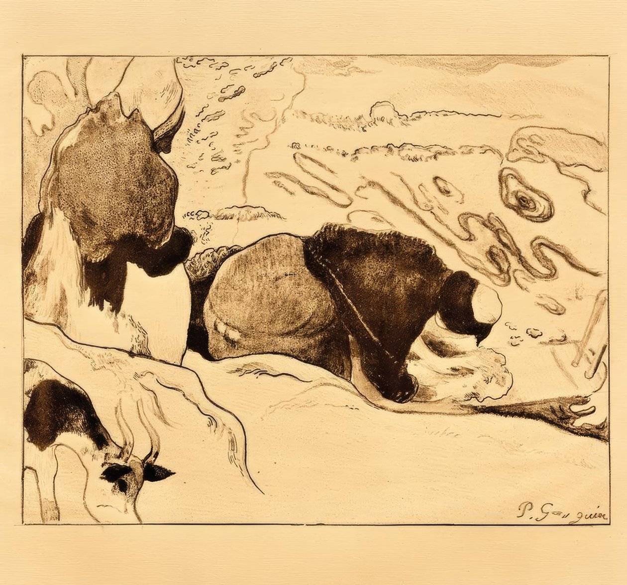 Die Wäscherinnen von Paul Gauguin