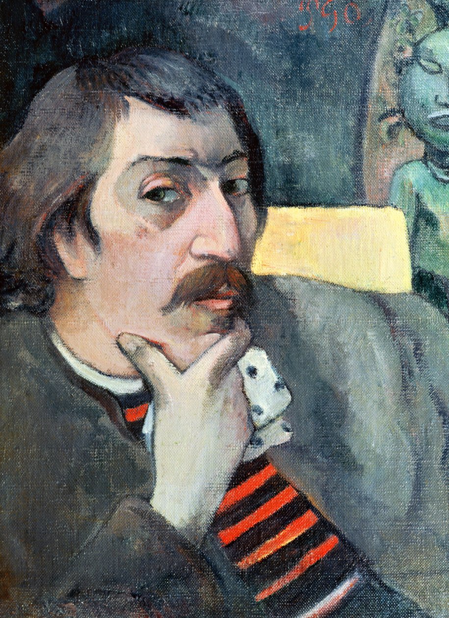 Porträt des Künstlers mit dem Idol, ca. 1893 von Paul Gauguin