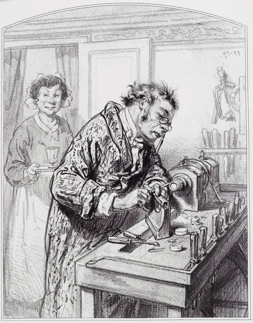 Le tour, Platte 14 aus Les Toquades, 1858 von Paul Gavarni