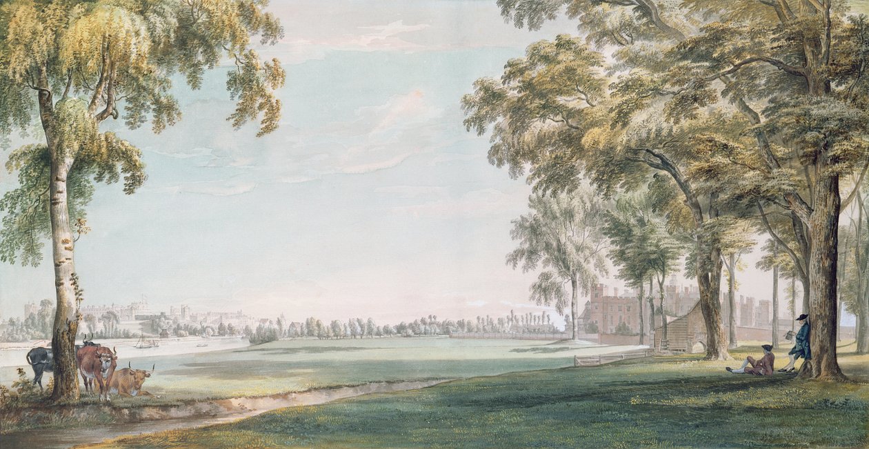 Eton College und Windsor von den Spielfeldern von Paul Sandby