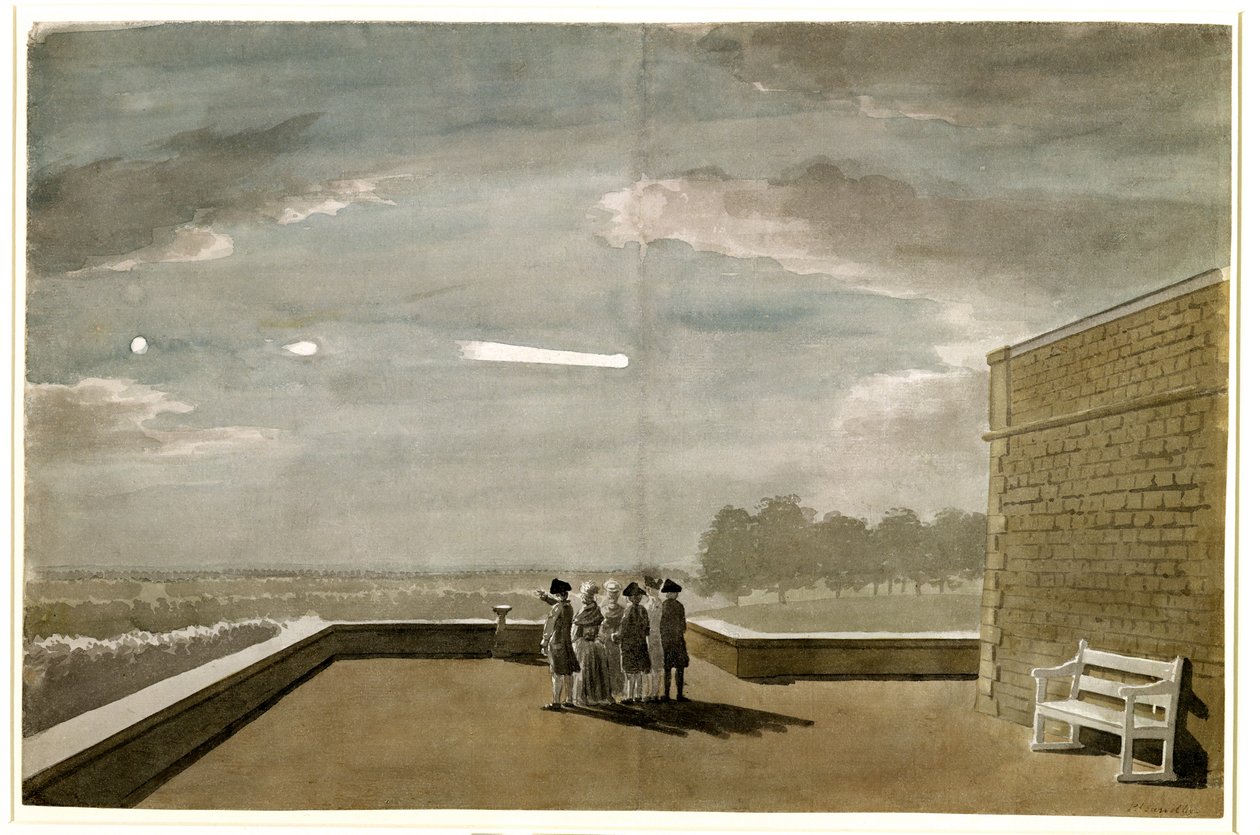Der Meteor vom 18. August 1783, gesehen vom Ostwinkel der Nordterrasse, Windsor Castle, 1783 von Paul Sandby