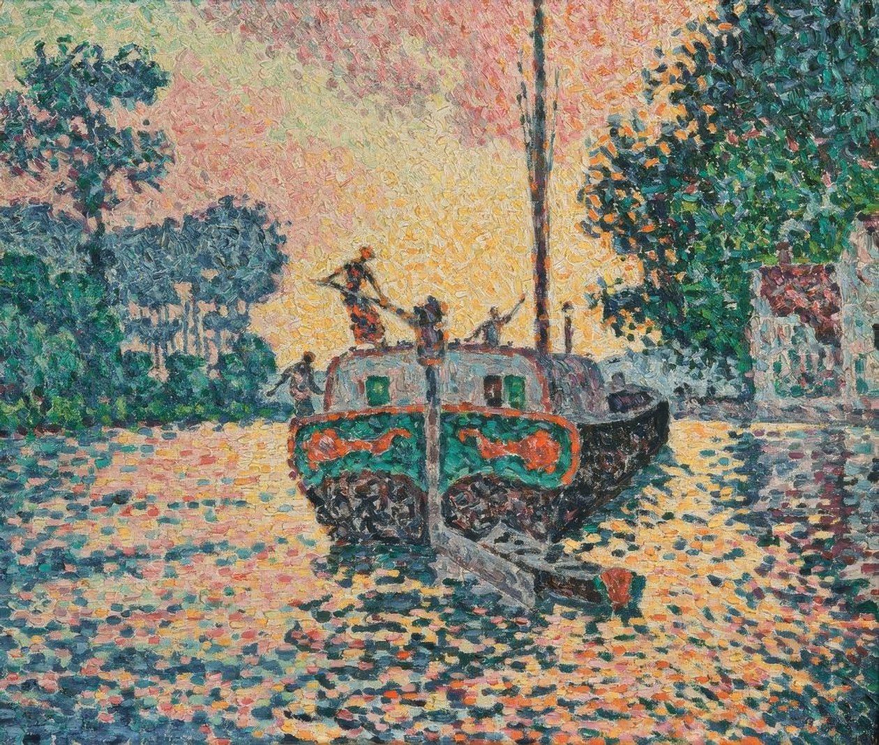 Das Lastkahn, Samois von Paul Signac