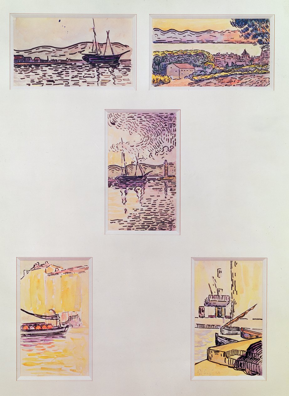 Saint Tropez (fünf Aquarelle), um 1900 von Paul Signac
