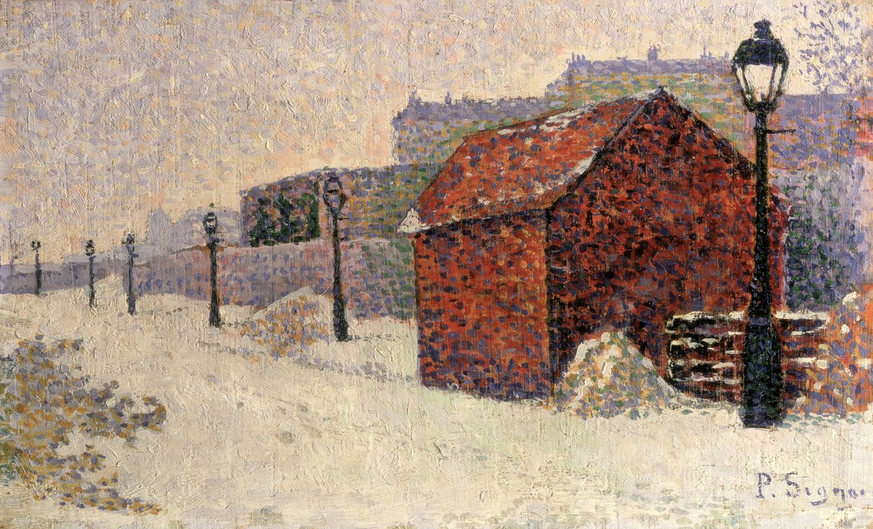 Schnee, Butte Montmartre, 1887 von Paul Signac