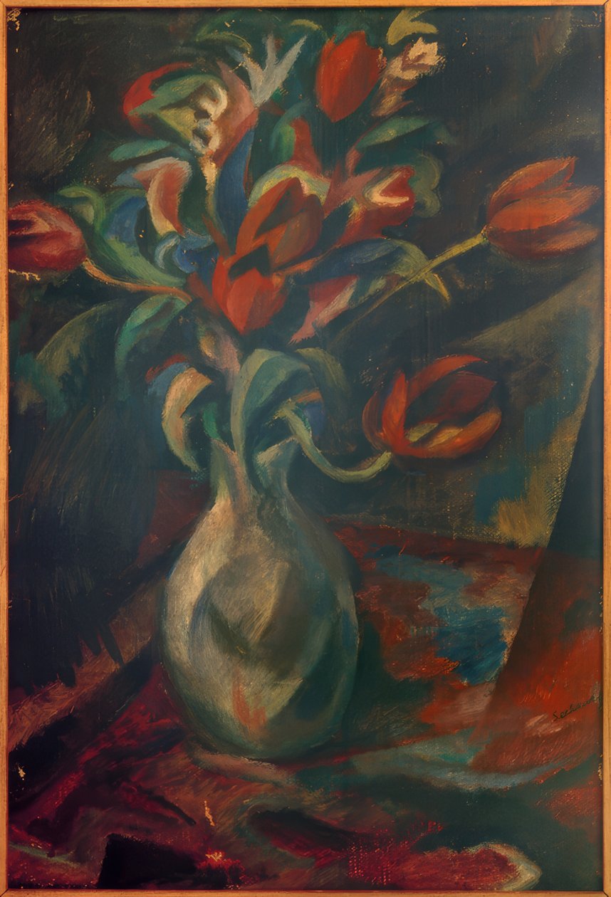 Tulpen in Vase von Paul Adolf Seehaus