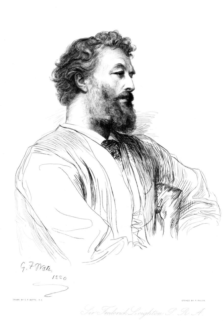 Sir Frederic Leighton, britischer Künstler, um 1880-1882 von Paul Adolphe Rajon