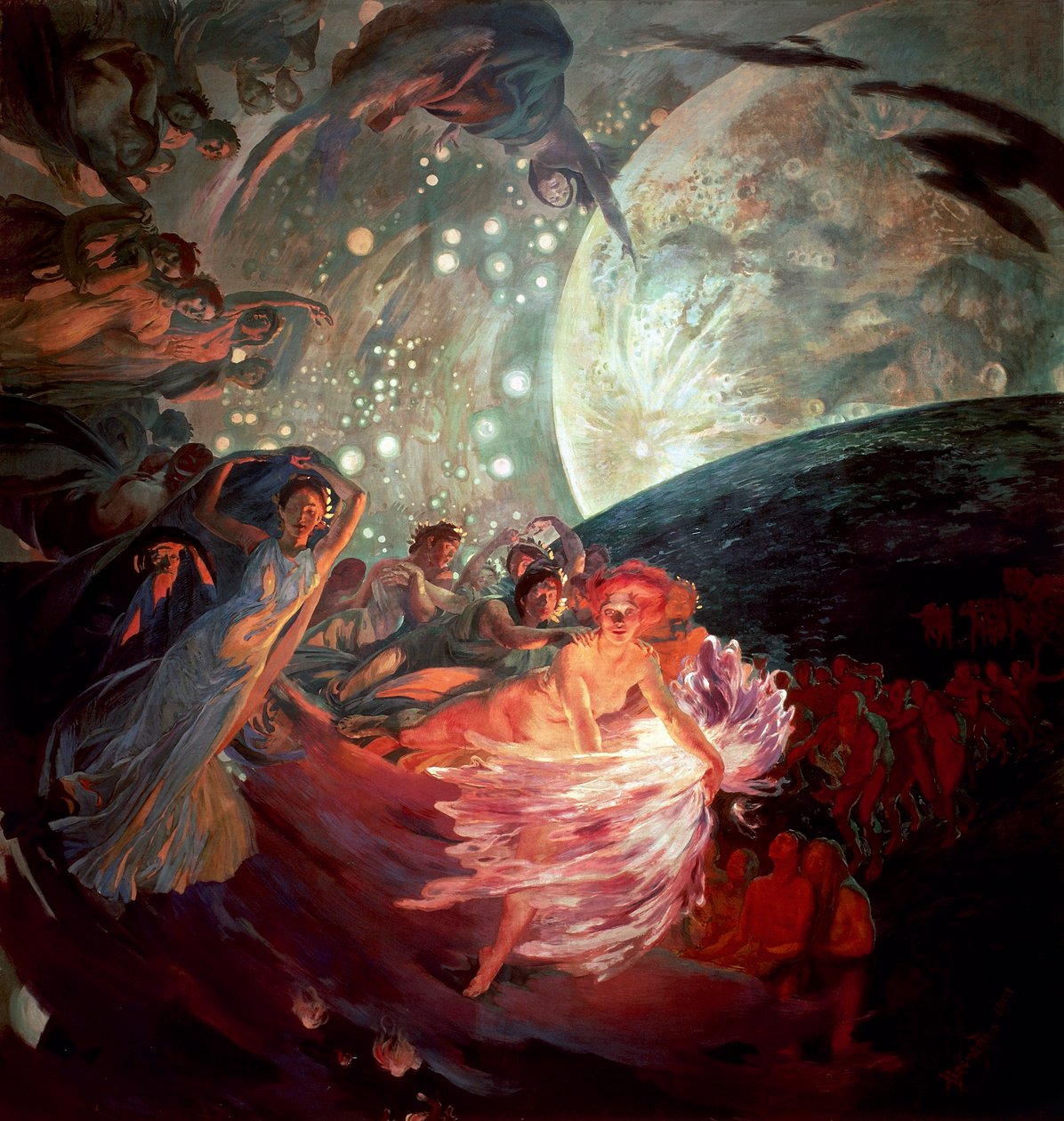 Wahrheit zieht die Wissenschaften herbei, um die Menschen zu erleuchten von Paul Albert Besnard