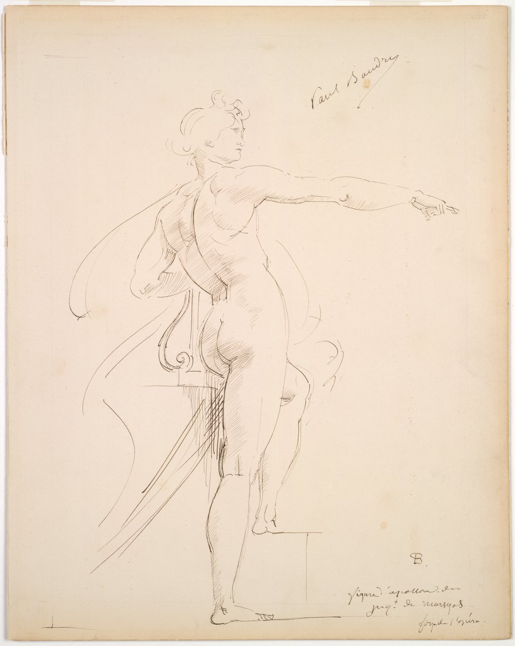Studie von Apollo für Marsyas (recto) von Paul Baudry