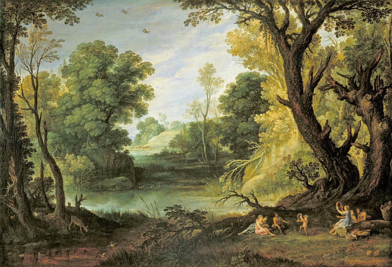 Landschaft mit Nymphen und Satyrn, 1623 von Paul Bril
