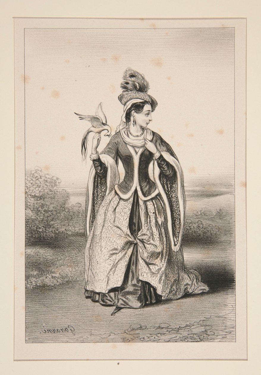 (BURGHERRIN MITTELALTER.) von Paul Gavarni