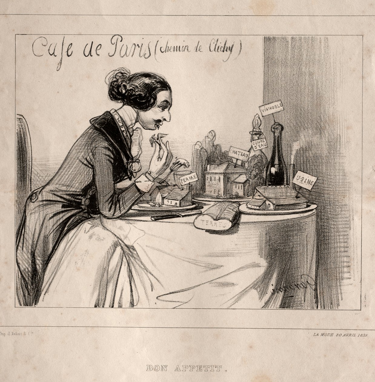 Croquis Fantastique: Guten Appetit von Paul Gavarni