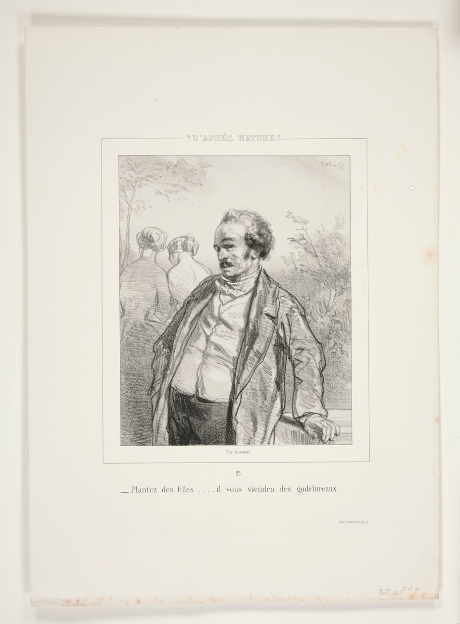 Pflanzt Mädchen von Paul Gavarni