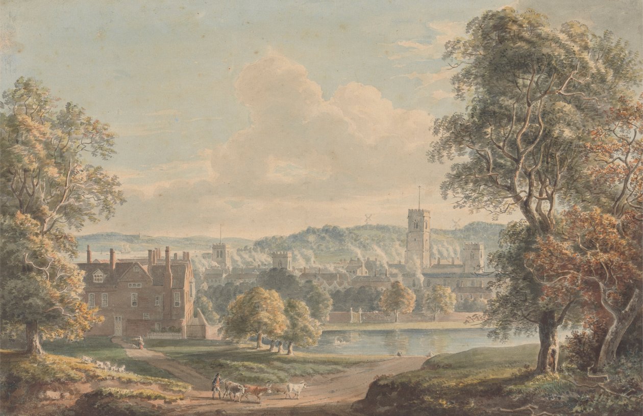 Ipswich von den Gärten des Christchurch Mansion von Paul Sandby