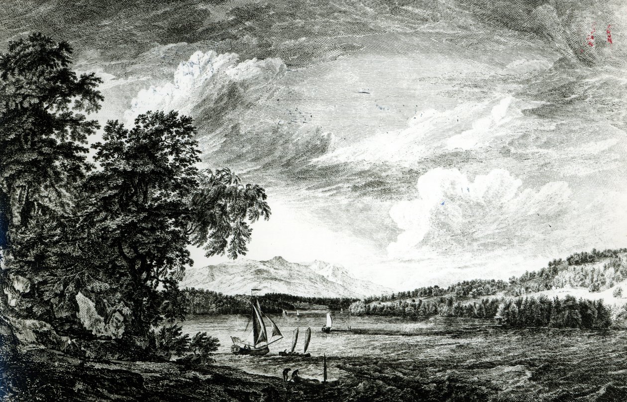 Blick auf den Hudson River von Pakepsey von Paul Sandby
