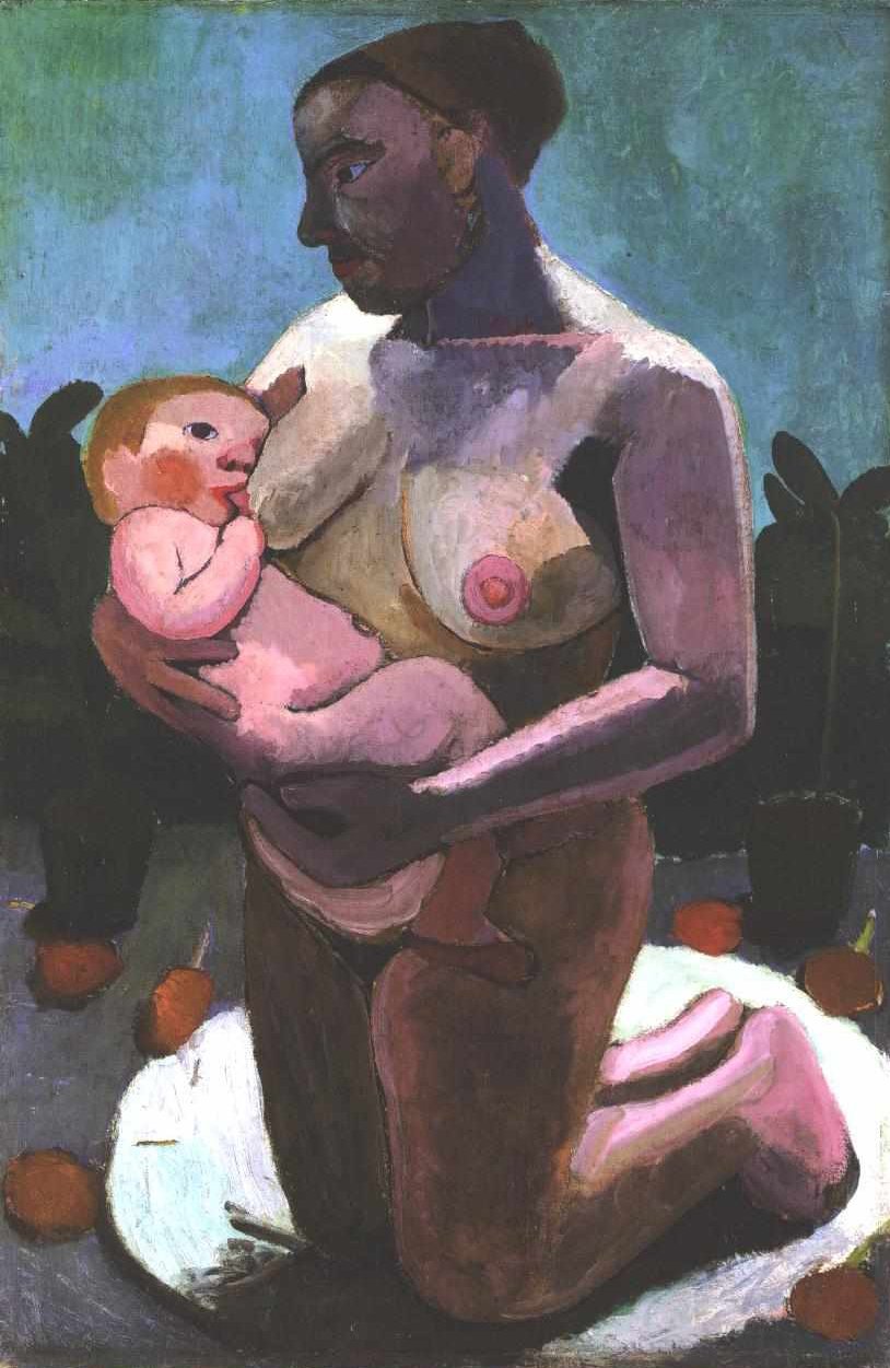 Kniende Mutter mit Kind von Paula Modersohn Becker