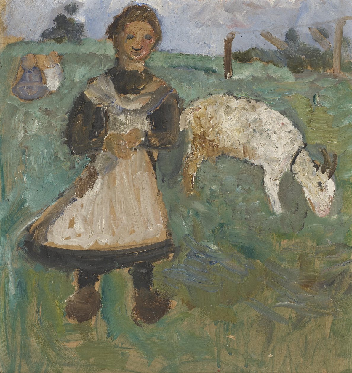 Mädchen mit Ziege von Paula Modersohn Becker