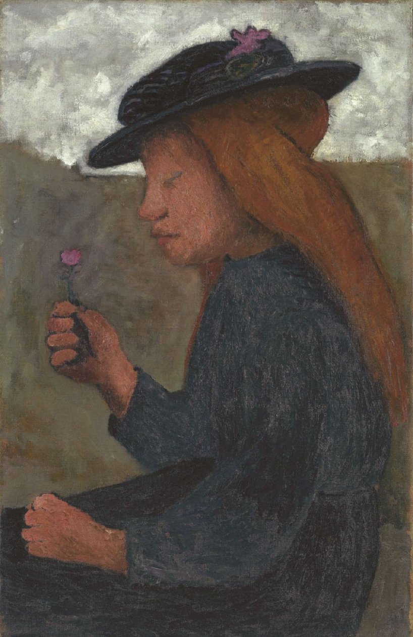 Mädchen mit schwarzem Hut von Paula Modersohn Becker